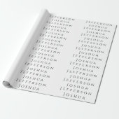 Uw naam professioneel creatief effen zwart wit cadeaupapier (Uitgerold)