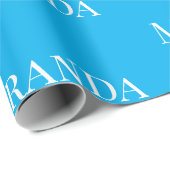 Uw Naam Script Mooie Oceaanblauw Cadeaupapier (Rol Hoek)