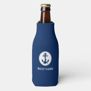 Uw naam van de boot Anchor & Rope Blue Flesjeskoeler