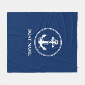 Uw naam van de boot Rope & Anchor Blue Fleece Deken (Voorkant (Horizontaal))