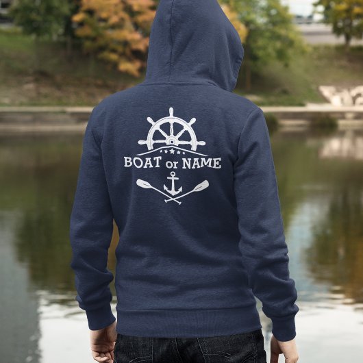 Uw naam van het schip Nautical Anchor Oars Helm St Hoodie