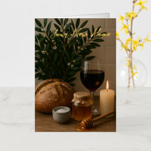 Uw nieuwe huis, housewarming zegen folie wenskaart