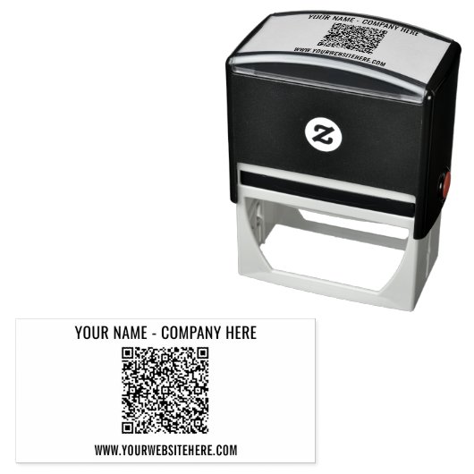 Uw ontwerp aangepaste tekst en QR-code stempel voo (In situ)