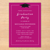 Uw ontwerp Acryl Afstuderen Uitnodiging Sjabloon Acryl Uitnodigingen (Voorkant)