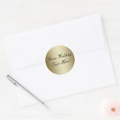 Uw ontwerp hier!  gouden trouwzegel ronde sticker (Envelop)