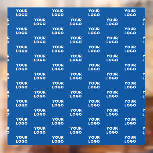 Uw ontwerp of bedrijfslogo   Blauwe tegelpatroon Raamsticker