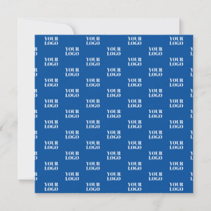 Uw ontwerp of zakelijke Logo Blauw betegeld patr Bedankkaart