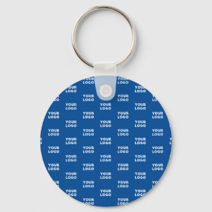 Uw ontwerp of zakelijke Logo Blauw betegeld patr Sleutelhanger