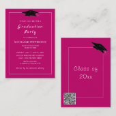 Uw ontwerp QR Code Afstuderen Invitation Sjabloon (Voorkant / Achterkant)