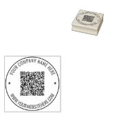 Uw ontwerp QR-code rond rubberen stempel voorbeeld (Gestempeld)