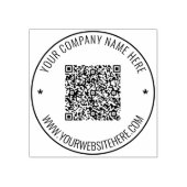 Uw ontwerp QR-code rond rubberen stempel voorbeeld (Afrduk)