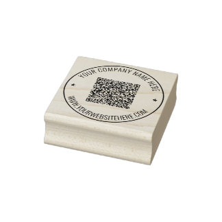 Uw ontwerp QR-code rond rubberen stempel voorbeeld
