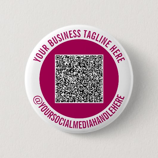 Uw ontwerp QR-code Social Media Button Sjabloon (Voorkant)