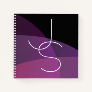 Uw overlappende Initialen Modern Paars en roze Notitieboek