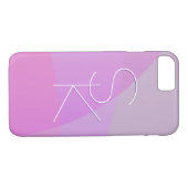 Uw overlappende initialen | Modern roze geometrisc Case-Mate iPhone Case (Achterkant (Horizontaal))