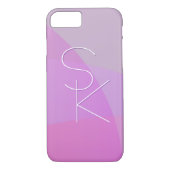 Uw overlappende initialen | Modern roze geometrisc Case-Mate iPhone Case (Achterkant)