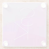 Uw overlappende Initialen | Modern roze geometrisc Glazen Onderzetter (Achterkant)