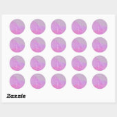 Uw overlappende Initialen | Modern roze geometrisc Ronde Sticker (Vel)
