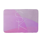 Uw overlappende initialen | Moderne roze geometris Badmat (Voorkant)