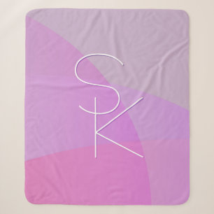 Uw overlappende initialen Moderne roze geometris Sherpa Deken