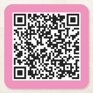 Uw persoonlijke QR-code die aan uw URL is gekoppel Vierkante Kartonnen Onderzetter