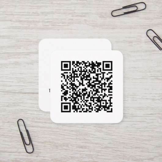 Uw persoonlijke QR-code die is gekoppeld aan uw UR Vierkante Visitekaartje (Voorkant / Achterkant in situ)