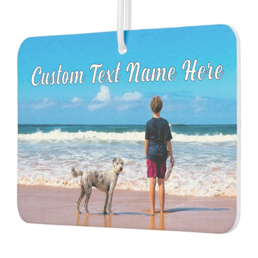 Uw Pet Photo Air Freshener met aangepaste tekst Luchtverfrisser (Links)