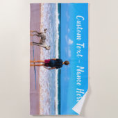Uw Pet Photo Beach Handdoek met aangepaste tekst (Voorkant)