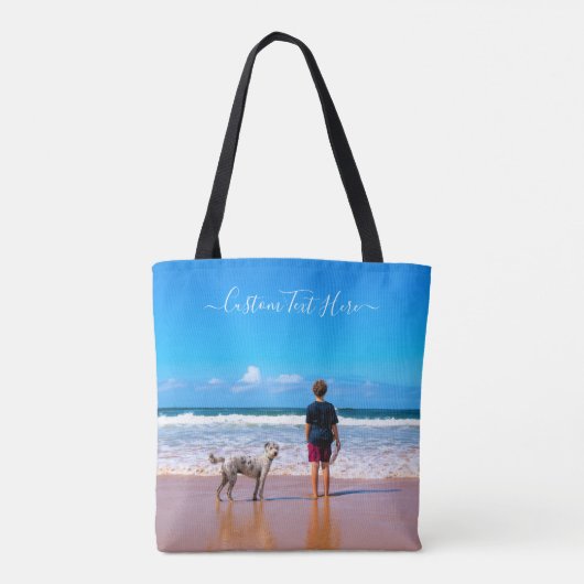 Uw Pet Photo Canvas tas met aangepaste tekst (Achterkant)