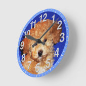 Uw Pet Photo Clock of Cute Puppy Clock Ronde Klok (Hoek)
