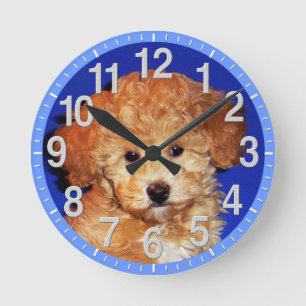 Uw Pet Photo Clock of Cute Puppy Clock Ronde Klok
