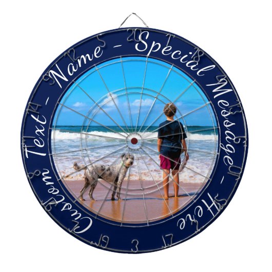Uw Pet Photo Dart Board met aangepaste tekst Dartbord (Voorkant)