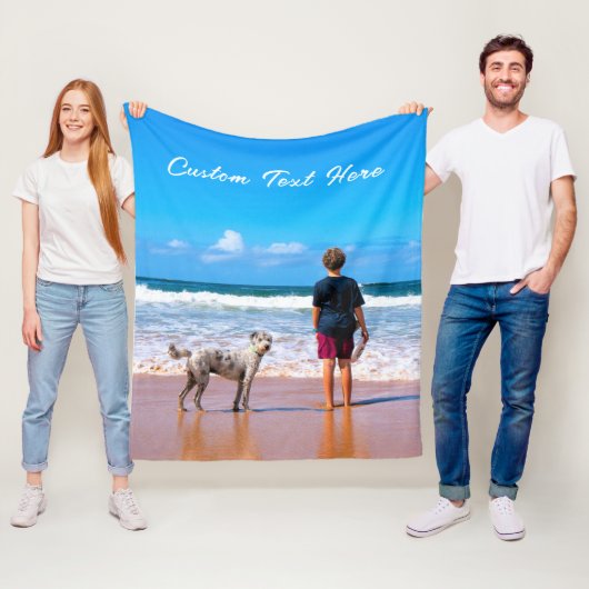 Uw Pet Photo Fleece Deken met aangepaste tekst (In situ)