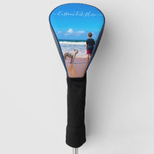 Uw Pet Photo Golf Head Hoesje met aangepaste tekst Golfheadcover