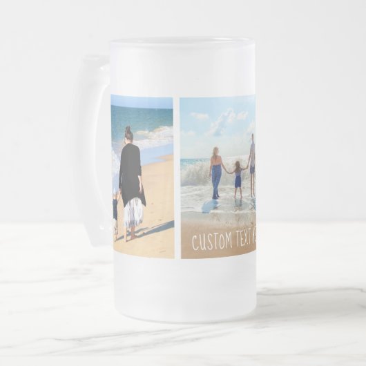 Uw Photo Collage Glass Beer Mok met aangepaste tek (Voorkant links)