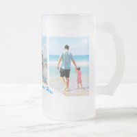 Uw Photo Collage Glass Beer Mok met aangepaste tek