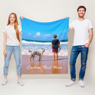Uw Photo Fleece Deken met Aangepaste Tekstnaam