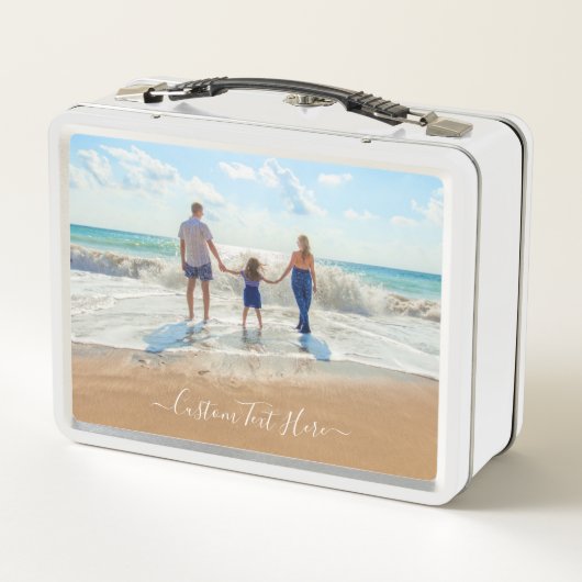 Uw Photo Metal Lunch Box met aangepaste tekst (Achterkant)