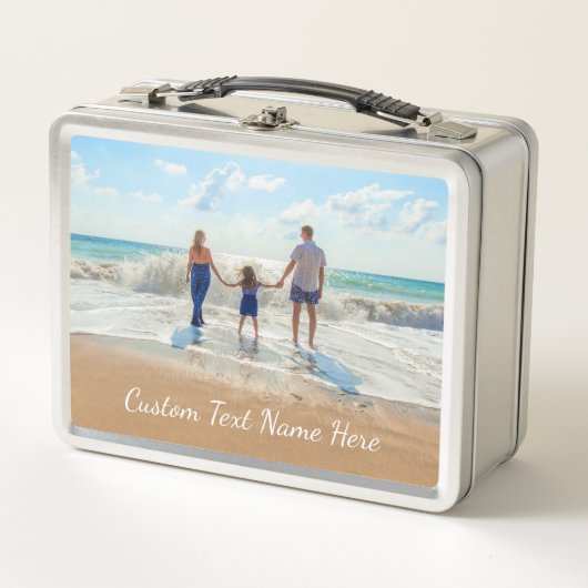 Uw Photo Metal Lunch Box met aangepaste tekstnaam (Voorkant)