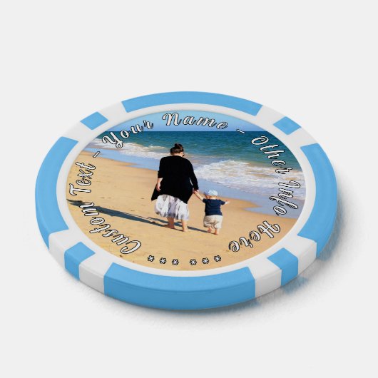 Uw Photo Poker Chips Gift met aangepaste tekst (Enkel)