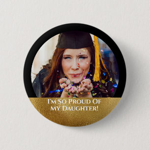 Uw Photo Proud Gold Afstuderen Button