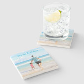 Uw Photo Stone Onderzetter Gift met aangepaste tek (Zijkant)