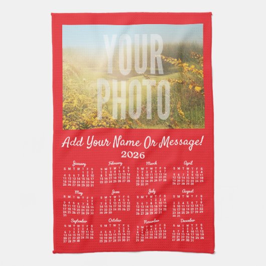Uw Photo Tea Towel Calendar Theedoek (Verticaal)