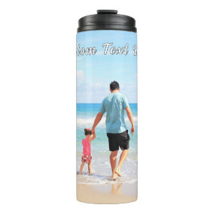 Uw Photo Thermal Tumbler met aangepaste tekstnaam Thermosbeker