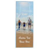 Uw Photo Wine Gift Bag met aangepaste tekstnaam Wijn Cadeautas (Voorkant)