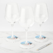 Uw Photo Wine Glass Label met aangepaste tekst (Set)