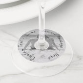 Uw Photo Wine Glass Label met aangepaste tekstnaam (Dichtbij)