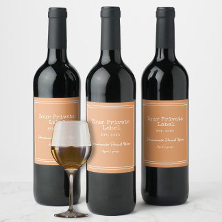 Uw privélabel Homemade Peach Wine Wijn Etiket