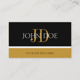 Uw professionele monogram zwart/geel goud visitekaartje