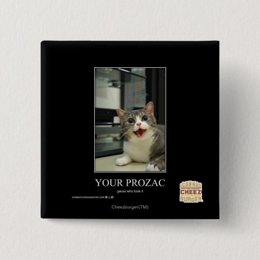 Uw Prozac Vierkante Button 5,1 Cm (Voorkant)